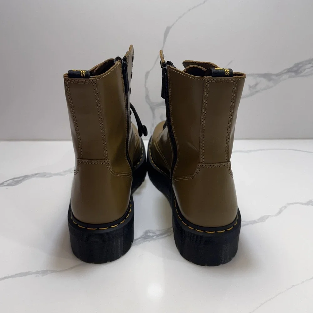 Dr. Martens Jadon Smooth Leather Platform Boots Antique Olive Men's Size 14 NEW